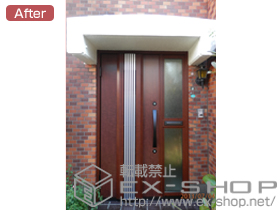 の玄関ドア ラフォースR2玄関ドア 60型 採風タイプ 片袖付片開きドア（ポスト付） 断熱K4仕様 施工例