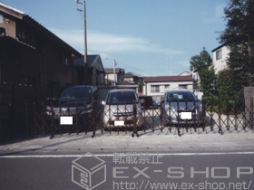 のカーゲート トリップゲート PB型 ノンレール 両開き 施工例