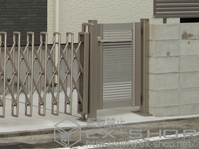 の門扉 エクスライン門扉1型 片開き 門柱仕様 施工例