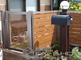 の門扉 セレビュー門扉RP1型 ＜細横格子＞ 片開き 門柱式 施工例