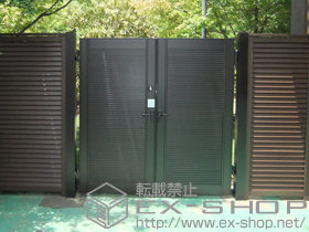 の門扉 エルネクス門扉 M-YM型 両開き 柱使用 施工例