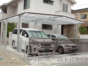 のカーポート マイリッシュデラックス 前上がり M合掌 マテリアルカラー 積雪〜20?対応 施工例