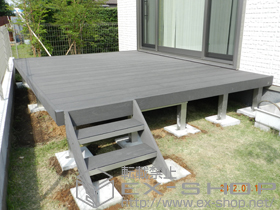 のウッドデッキ リウッドデッキ200 単体+リウッドステップ5型 Tタイプ2段 施工例