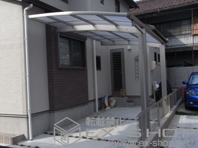 のカーポート プレシオスポート 積雪〜20cm対応+プレシオスポート用収納式物干しセット2型 施工例