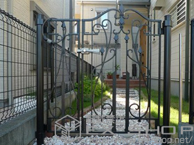 の門扉 アプローチルナ CL型 親子開き 柱仕様 施工例