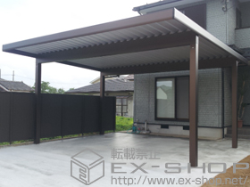 のカーポート ジーポートneo 積雪100cmＡタイプ 2台用 4本柱 角柱仕様 施工例