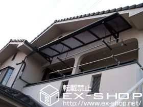 のバルコニー・ベランダ屋根 パワーアルファ L型 ルーフタイプ 単体 積雪〜30cm対応＋パワーアルファ 吊り下げ物干し 施工例