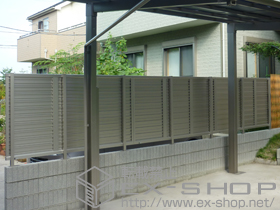 のフェンス・柵 エクスラインフェンス7型 自由柱使用 施工例
