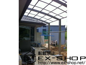 のカーポート レイナポート 積雪〜20cm対応＋収納式物干しセット2型 2本入 施工例