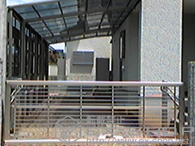 のカーゲート エクスラインアップゲート ワイド 1型 手動式 施工例