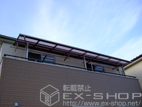 のバルコニー・ベランダ屋根 ライザーテラスII F型 屋根タイプ 連棟 積雪〜20cm対応+吊り下げ物干し 標準2本入 施工例