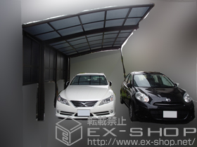 のカーポート カーブポートシグマIII 積雪〜20cm対応+サイドパネル ロング柱23用 2段 施工例