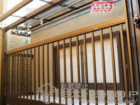 のバルコニー・ベランダ屋根 ナーラテラス 1500 テラスタイプ 積雪〜50?対応 アクトステージ接続タイプ+天吊り物干し 施工例