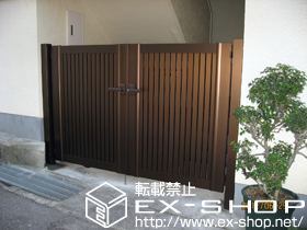 の門扉 エクスライン門扉6型 両開き 施工例