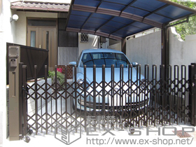 のカーゲート トリップゲート ペットガード型 ノンレール 片開き 施工例