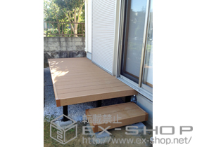 のウッドデッキ リウッドデッキ 200 単体+独立式リウッドステップ2型 施工例