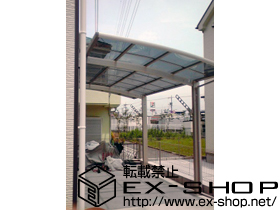 のカーポート レイナポート 積雪〜20cm対応＋収納式物干しセット2型 2本入 施工例