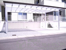 のカーポート アーキデュオ プレミアムワイド 積雪〜20cm対応 施工例