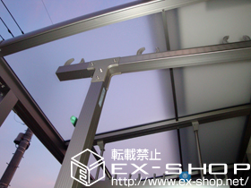 のバルコニー・ベランダ屋根 パワーアルファ L型 屋根タイプ 単体 積雪〜30cm対応＋吊下げ式物干し ワイド 2本入 施工例