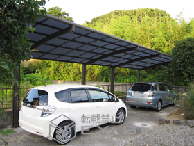 のカーポート カーブポートシグマIII 縦連棟 耐風圧強度仕様 積雪〜30?対応 施工例