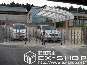 のカーゲート トリップゲート PB型 ノンレール 両開き 70W 施工例