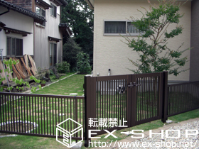 の門扉 エクスライン門扉13型 両開き 門柱使用 施工例