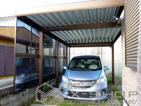 のカーポート ジーポートneo 積雪100cmＡタイプ 4本柱 角柱仕様+ジーポートneo サイドパネル<平板タイプ> 施工例