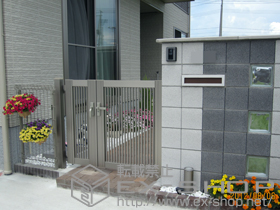 の門扉 プレリオR2型 両開き 施工例