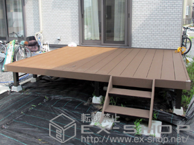 のウッドデッキ リウッドデッキ 200 単体+ リウッドステップ5型 Tタイプ（2段） 施工例