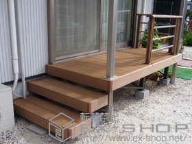 のウッドデッキ リコステージII + リコステージII デッキフェンス 施工例