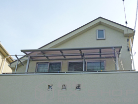 のバルコニー・ベランダ屋根 パワーアルファ L型 屋根タイプ 単体 積雪〜30cm対応 施工例