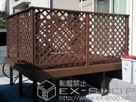 のウッドデッキ リコステージII 単体+デッキフェンス 施工例