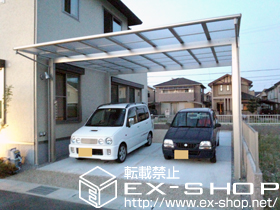 のカーポート エフルージュ ツイン 積雪〜20?対応＋水平式物干し 施工例