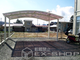 のカーポート レイナツインポート 積雪〜20cm対応+収納式物干しセット2型 2本入 施工例