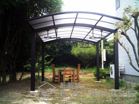 のカーポート レイナワンポート 積雪〜20cm対応+屋根ふき材補強部品+吊り下げ物干し 施工例