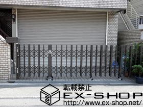 のカーゲート アルシャインHW型 Aタイプ 両開き ノンレールタイプ 施工例