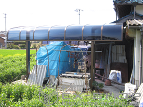 のカーポート レイナキャップポート 積雪〜20cm対応+着脱式サポート柱　2本 施工例