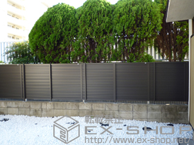 のフェンス・柵 プリレオR9型フェンス フリーポールタイプ・多段柱施工 施工例