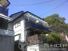 のバルコニー・ベランダ屋根 ライザーテラスII F型 ルーフタイプ 連棟 積雪〜20cm対応 施工例