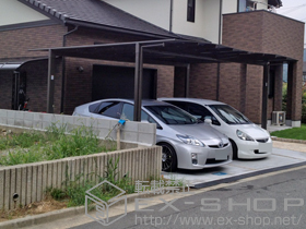 のカーポート エックスルーフ ワイド 積雪〜20cm対応 施工例