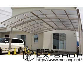 のカーポート レイナツインポート 積雪〜20cm対応＋水平式物干し（カーポート柱用） 2本入 施工例