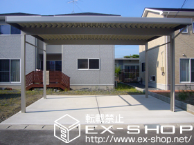 のカーポート ジーポートneo 2台用 Aタイプ 角柱仕様 標準鼻隠し 積雪〜100cm対応 施工例