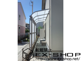 のテラス屋根 ライザーテラスII R型 テラスタイプ 単体 積雪〜20cm対応＋ライザーテラスII 前面パネル2段 施工例