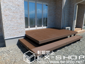 のウッドデッキ リウッドデッキ 200 単体＋段床用部材一式 施工例