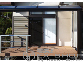 のテラス屋根 ヴェクターテラス R型 テラスタイプ 単体 積雪〜20cm対応＋吊下げ式物干し ワイド 2本入 施工例