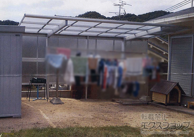 のサイクルポート・駐輪場 エフルージュ ミニ 積雪〜20ｃｍ対応＋サイドパネル 2段 施工例