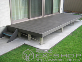 のウッドデッキ リウッドデッキ 200 連棟 +リウッドステップ5型 Tタイプ2段用 施工例