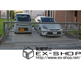 のカーゲート エクスラインアップゲート ワイド 2型 手動式 施工例