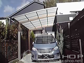 のカーポート カーブポートシグマIII 積雪〜30cm対応+収納式物干し 標準 2本入 施工例