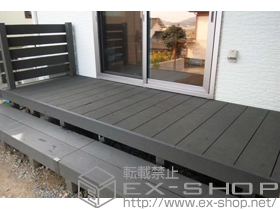 のウッドデッキ リウッドデッキ200 単体＋デッキフェンス＋正面段床1段 施工例